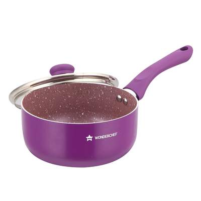 Wonderchef Royal Velvet Sauce Pan With Lid - 16CM,Purple