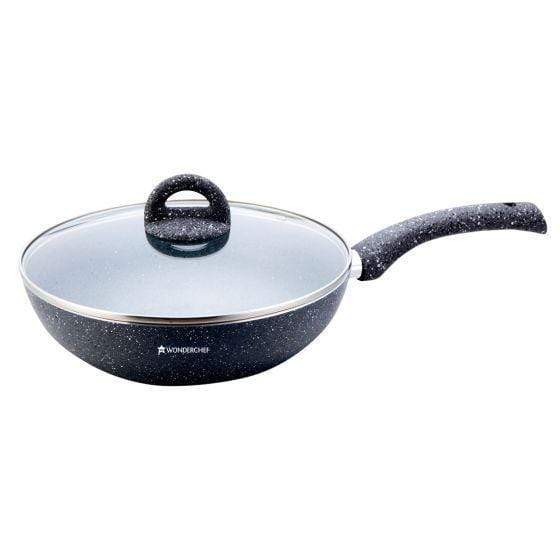 Wonderchef Granite Wok With Lid - 26CM