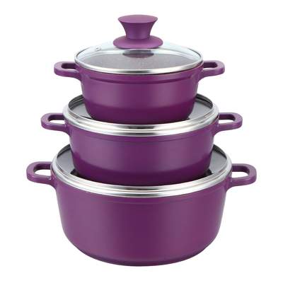 Wonderchef Granite Die-Cast Casserole 6 Pcs Set (Purple)-