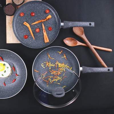 Wonderchef Granite Wok With Lid - 26CM