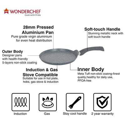 Wonderchef Granite Set With Free Dosa Tawa 26cm