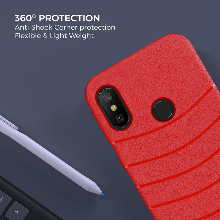 Designer Soft TPU Fancy Back Case Cover for Red MI 6 Pro