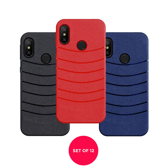 Designer Soft TPU Fancy Back Case Cover for Red MI 6 Pro (12 PCS. SET)