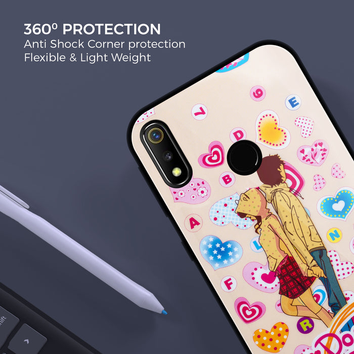 Designer Soft TPU Fancy Back Case Cover for Real Me3