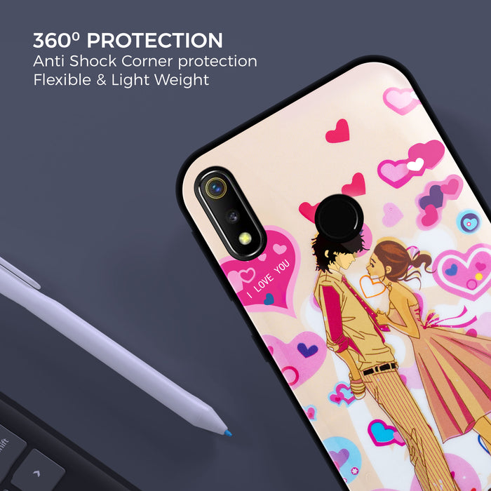 Designer Soft TPU Fancy Back Case Cover for Real Me3