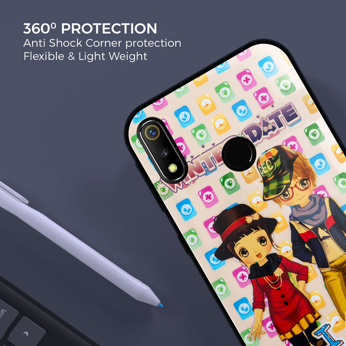 Designer Soft TPU Fancy Back Case Cover for Real Me3