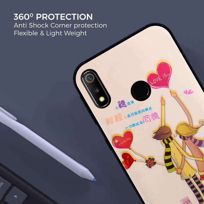 Designer Soft TPU Fancy Back Case Cover for Real Me3