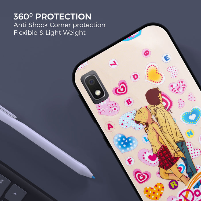 Designer Soft TPU Fancy Back Case Cover for Samsung A10