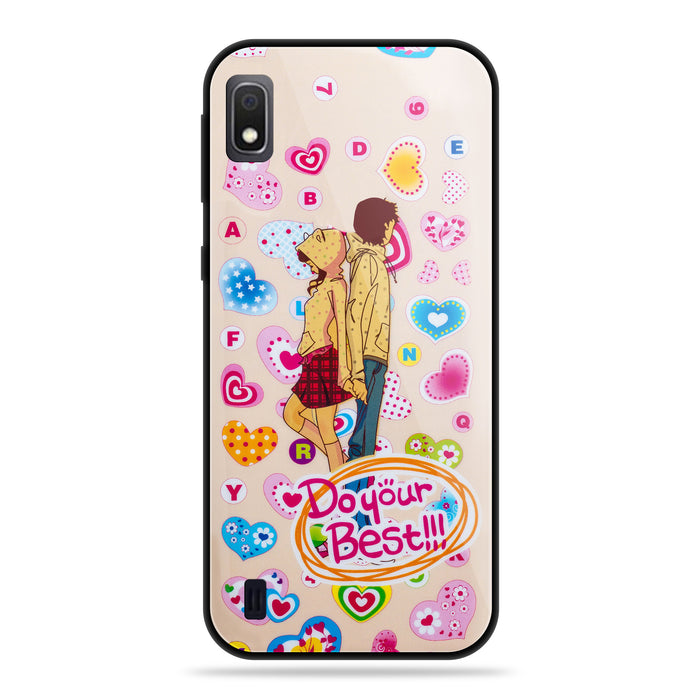 Designer Soft TPU Fancy Back Case Cover for Samsung A10
