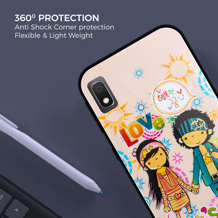 Designer Soft TPU Fancy Back Case Cover for Samsung A10
