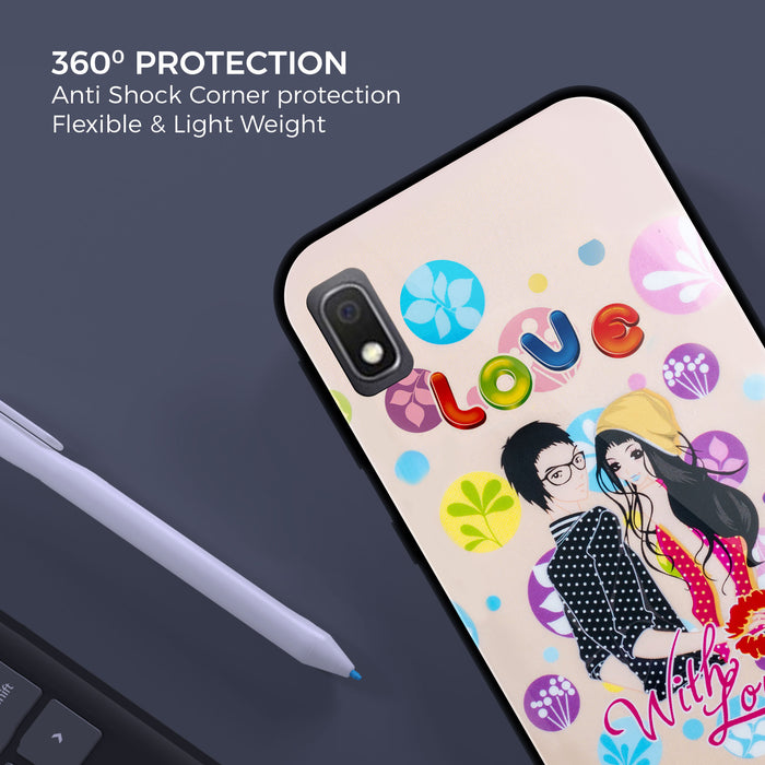 Designer Soft TPU Fancy Back Case Cover for Samsung A10