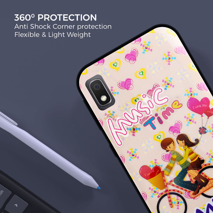 Designer Soft TPU Fancy Back Case Cover for Samsung A10