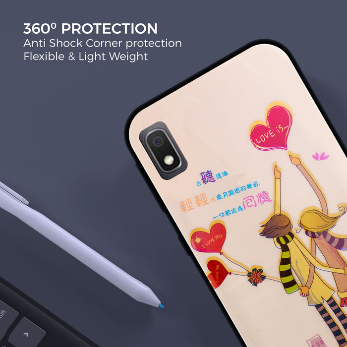 Designer Soft TPU Fancy Back Case Cover for Samsung A10