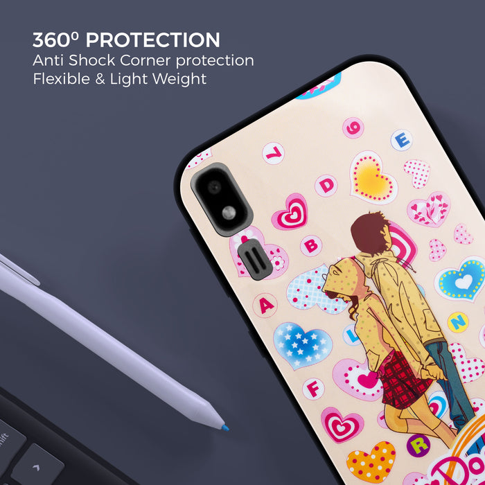 Designer Soft TPU Fancy Back Case Cover for Samsung A2 Core