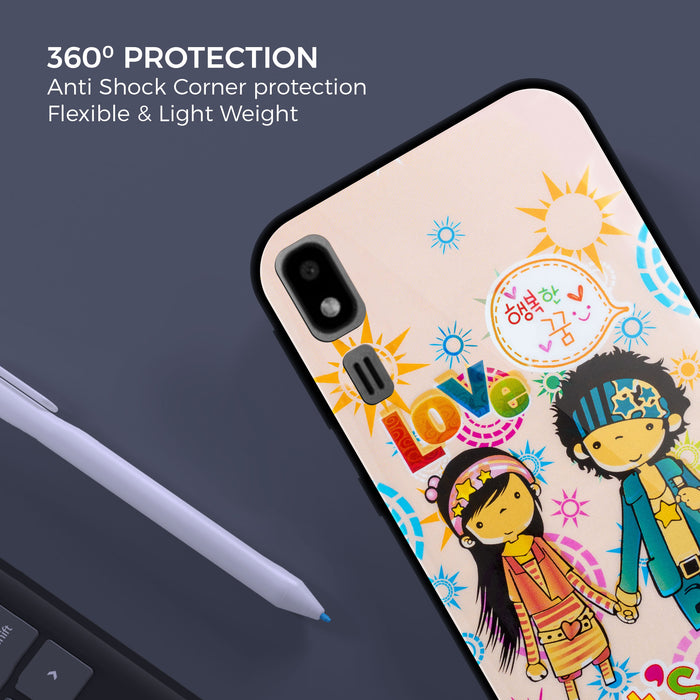 Designer Soft TPU Fancy Back Case Cover for Samsung A2 Core