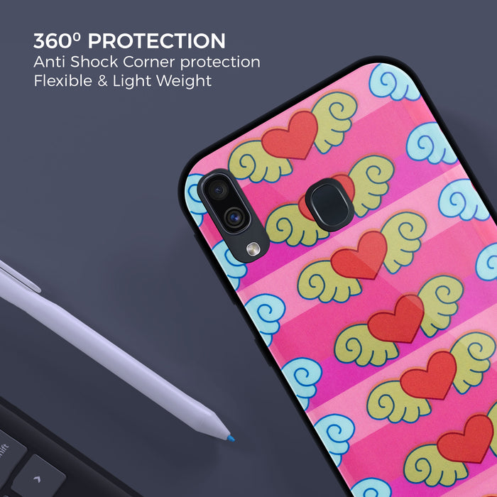 Designer Soft TPU Fancy Back Case Cover for Samsung A20