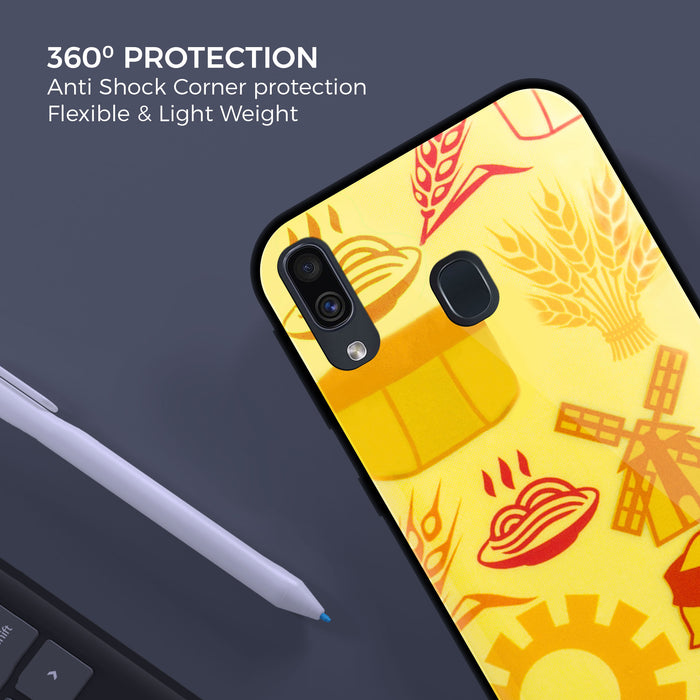Designer Soft TPU Fancy Back Case Cover for Samsung A20