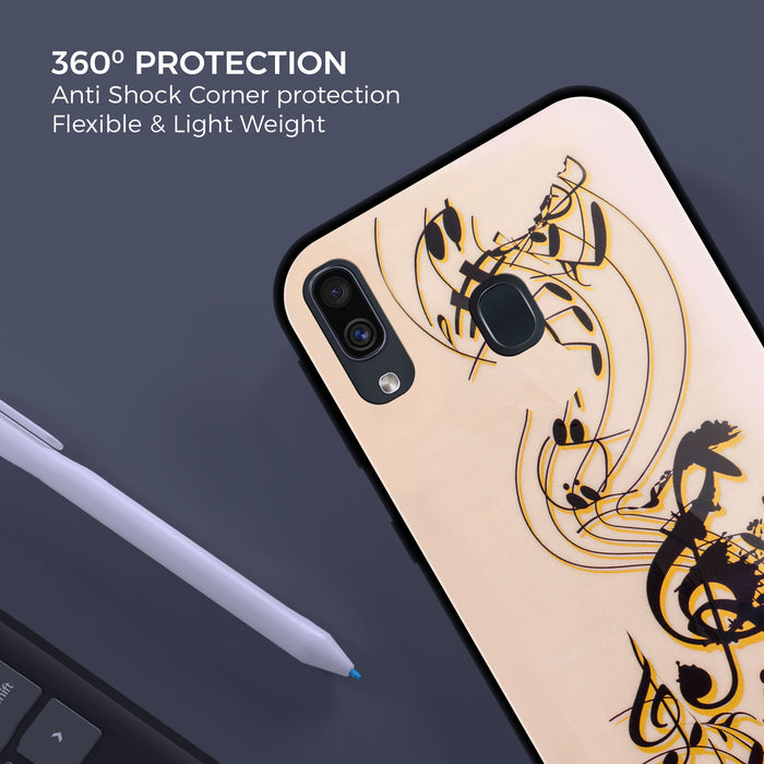Designer Soft TPU Fancy Back Case Cover for Samsung A20
