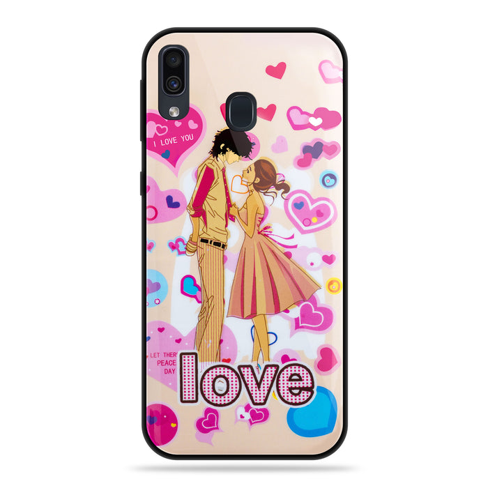 Designer Soft TPU Fancy Back Case Cover for Samsung A20