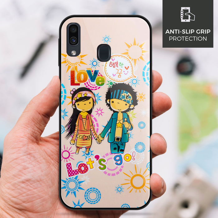 Designer Soft TPU Fancy Back Case Cover for Samsung A20