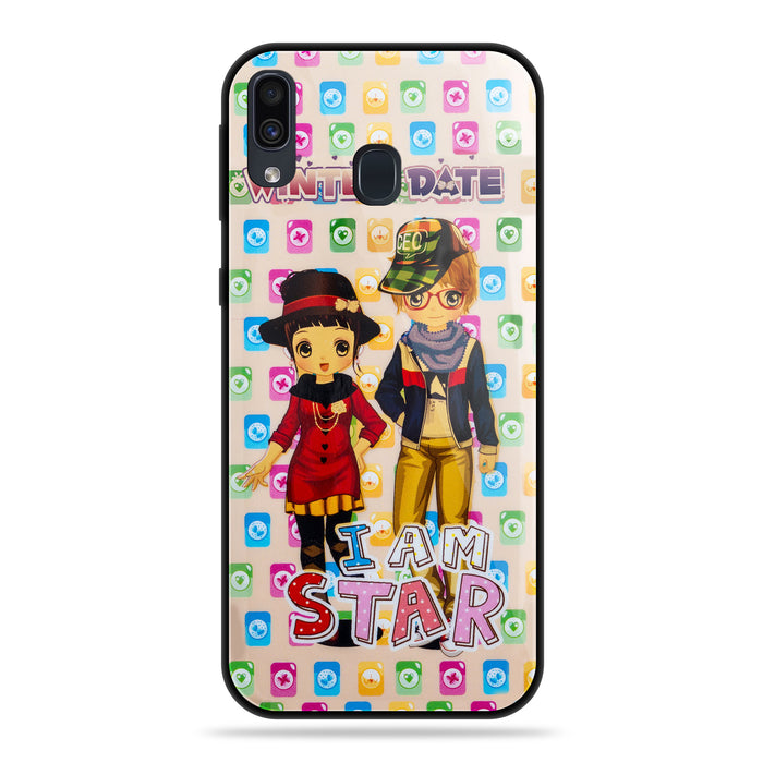Designer Soft TPU Fancy Back Case Cover for Samsung A20