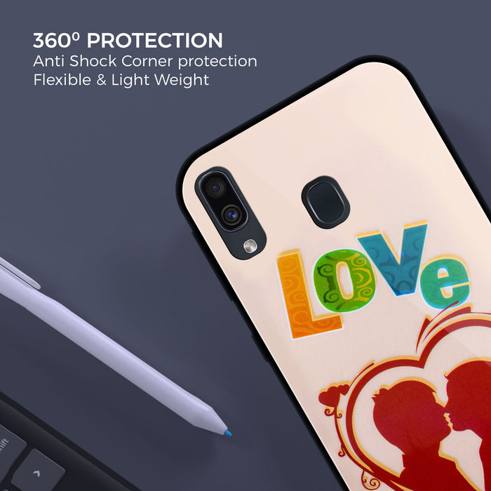 Designer Soft TPU Fancy Back Case Cover for Samsung A20