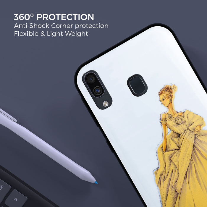 Designer Soft TPU Fancy Back Case Cover for Samsung A20