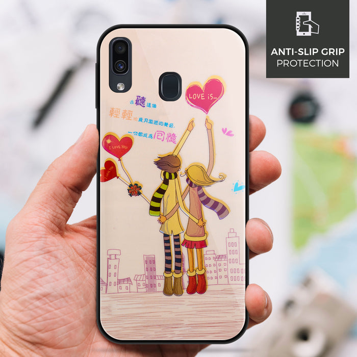 Designer Soft TPU Fancy Back Case Cover for Samsung A20