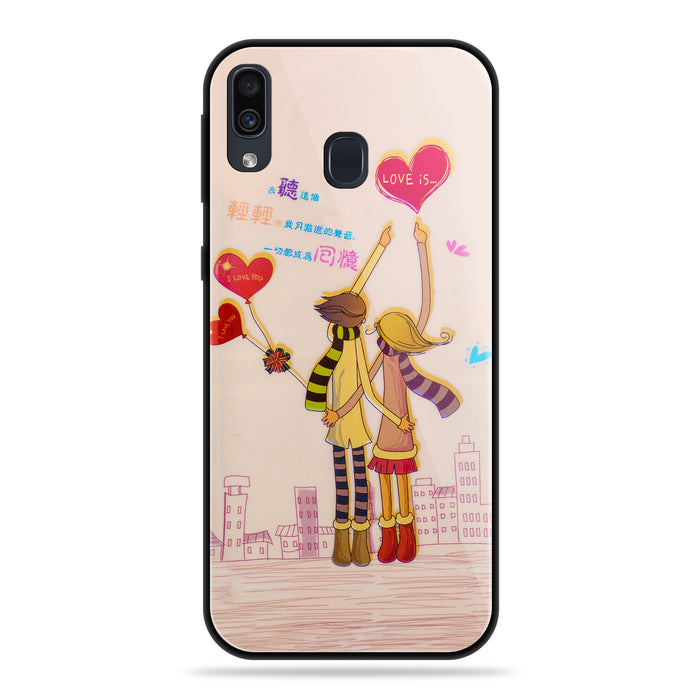 Designer Soft TPU Fancy Back Case Cover for Samsung A20