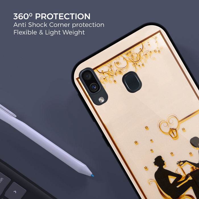 Designer Soft TPU Fancy Back Case Cover for Samsung A20