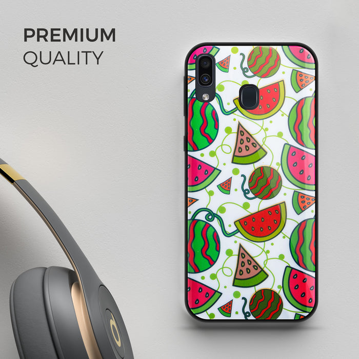 Designer Soft TPU Fancy Back Case Cover for Samsung A20