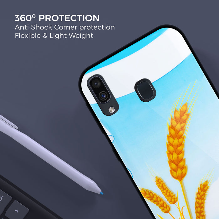 Designer Soft TPU Fancy Back Case Cover for Samsung A20