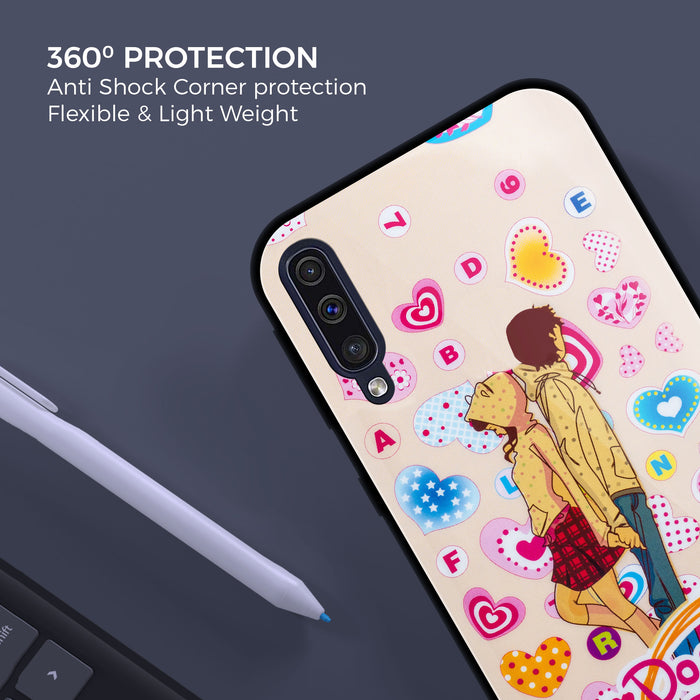 Designer Soft TPU Fancy Back Case Cover for Samsung A50