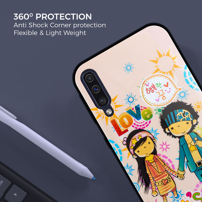 Designer Soft TPU Fancy Back Case Cover for Samsung A50