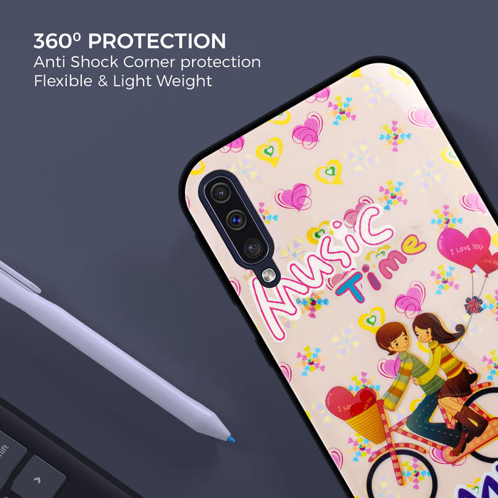 Designer Soft TPU Fancy Back Case Cover for Samsung A50
