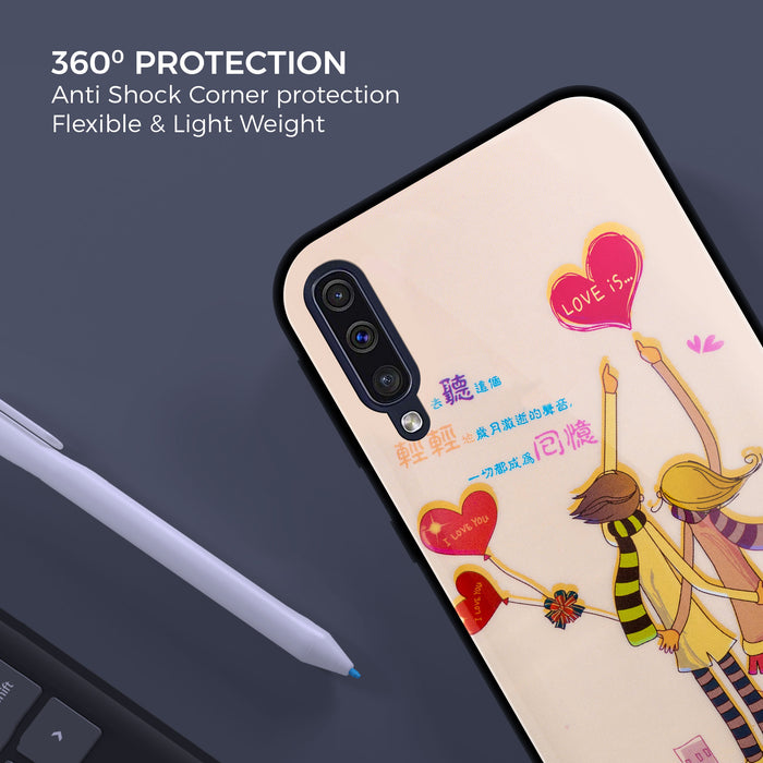 Designer Soft TPU Fancy Back Case Cover for Samsung A50