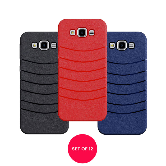 Designer Soft TPU Fancy Back Case Cover for Samsung J7 (12 PCS. SET)