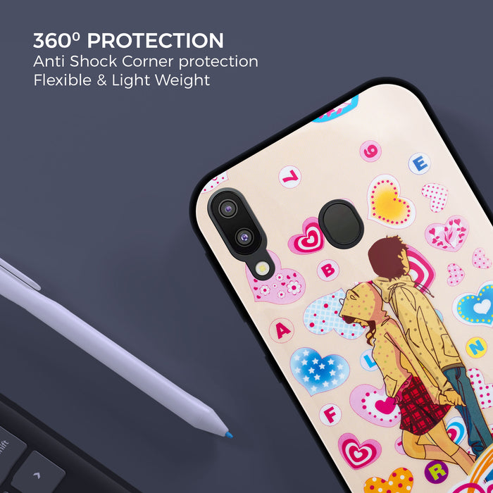 Designer Soft TPU Fancy Back Case Cover for Samsung M20
