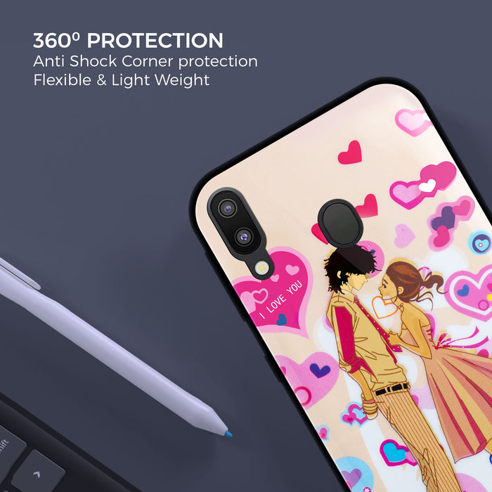 Designer Soft TPU Fancy Back Case Cover for Samsung M20