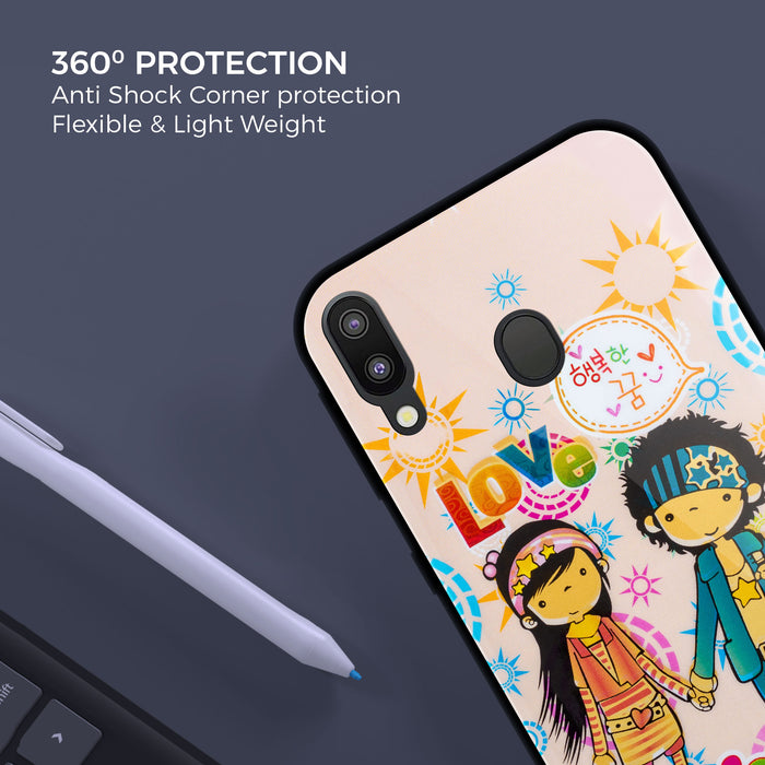 Designer Soft TPU Fancy Back Case Cover for Samsung M20