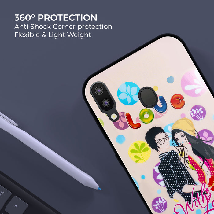 Designer Soft TPU Fancy Back Case Cover for Samsung M20