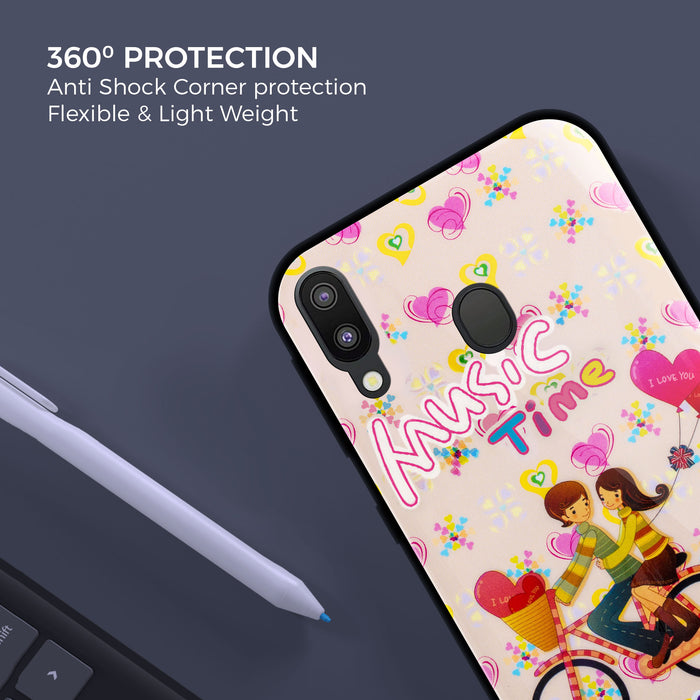 Designer Soft TPU Fancy Back Case Cover for Samsung M20