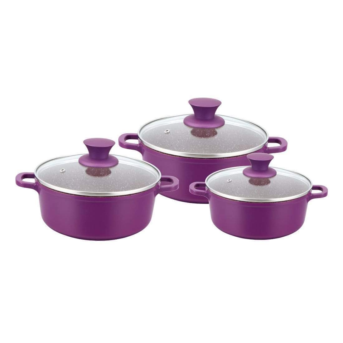 Wonderchef Granite Die-Cast Casserole 6 Pcs Set (Purple)-