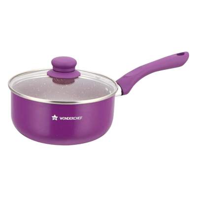 Wonderchef Royal Velvet Sauce Pan With Lid - 18CM,Purple