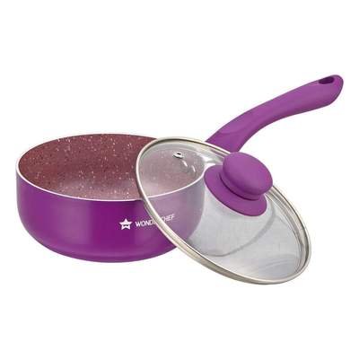 Wonderchef Royal Velvet Sauce Pan With Lid - 18CM,Purple