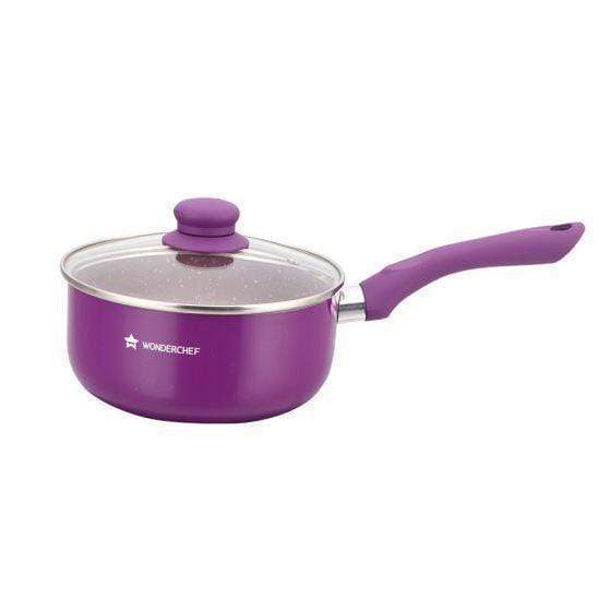 Wonderchef Royal Velvet Sauce Pan With Lid - 18CM,Purple