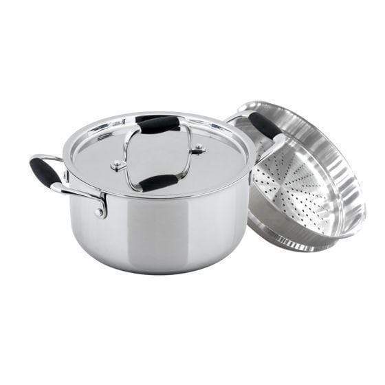 Wonderchef Stanton Casserole With Steamer 24Cm Stainless Steel-