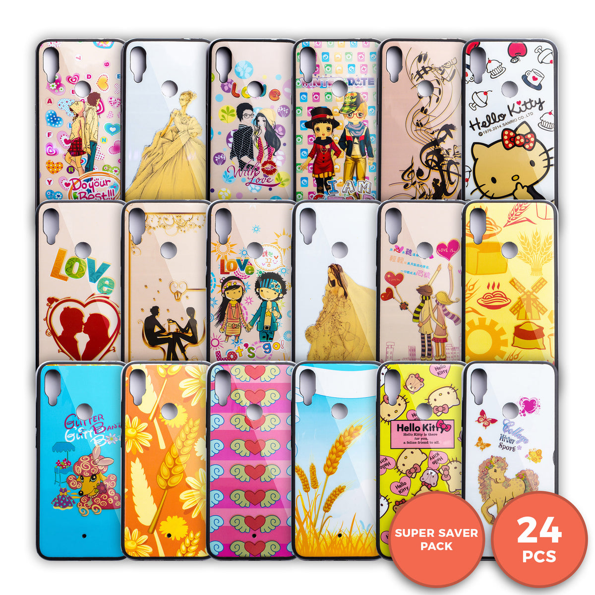 Designer Soft TPU Fancy Back Case Cover for Mi Redmi Note 7 (24 Pcs. Set)