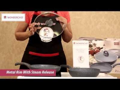Wonderchef Granite Wok With Lid - 20CM